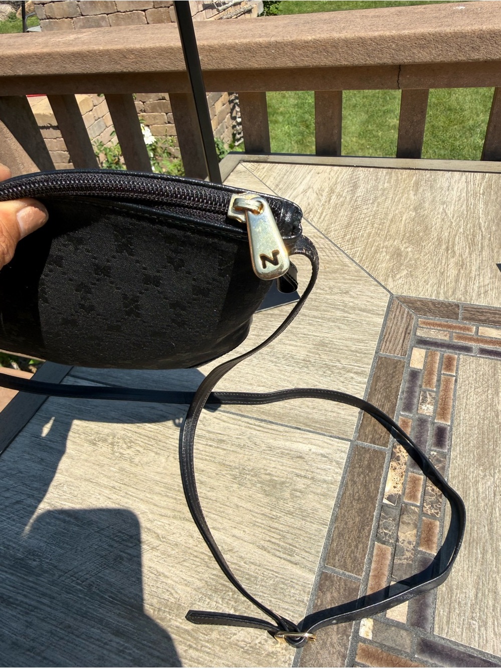 EUC Vintage Nina Ricci black monogram canvas crossbody bag - Picture 8 of 10